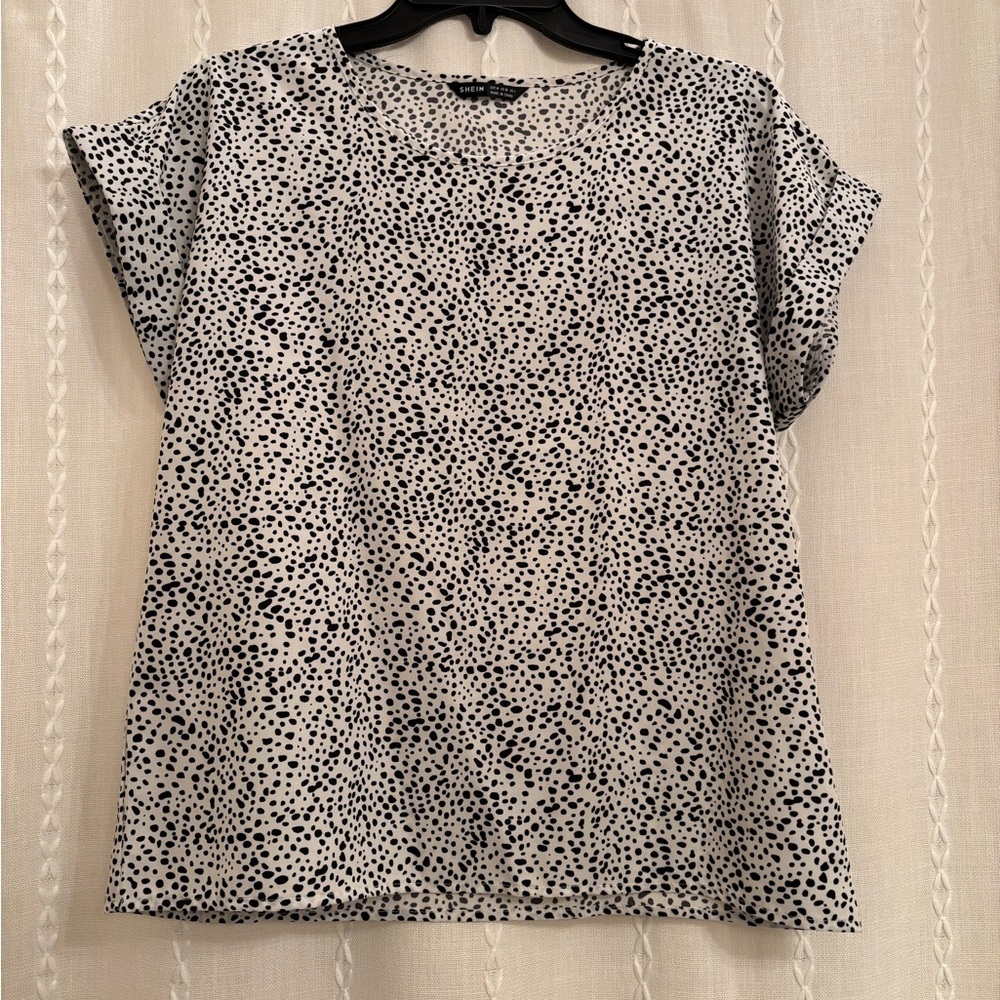 Shein Black and White Polka Dot Blouse